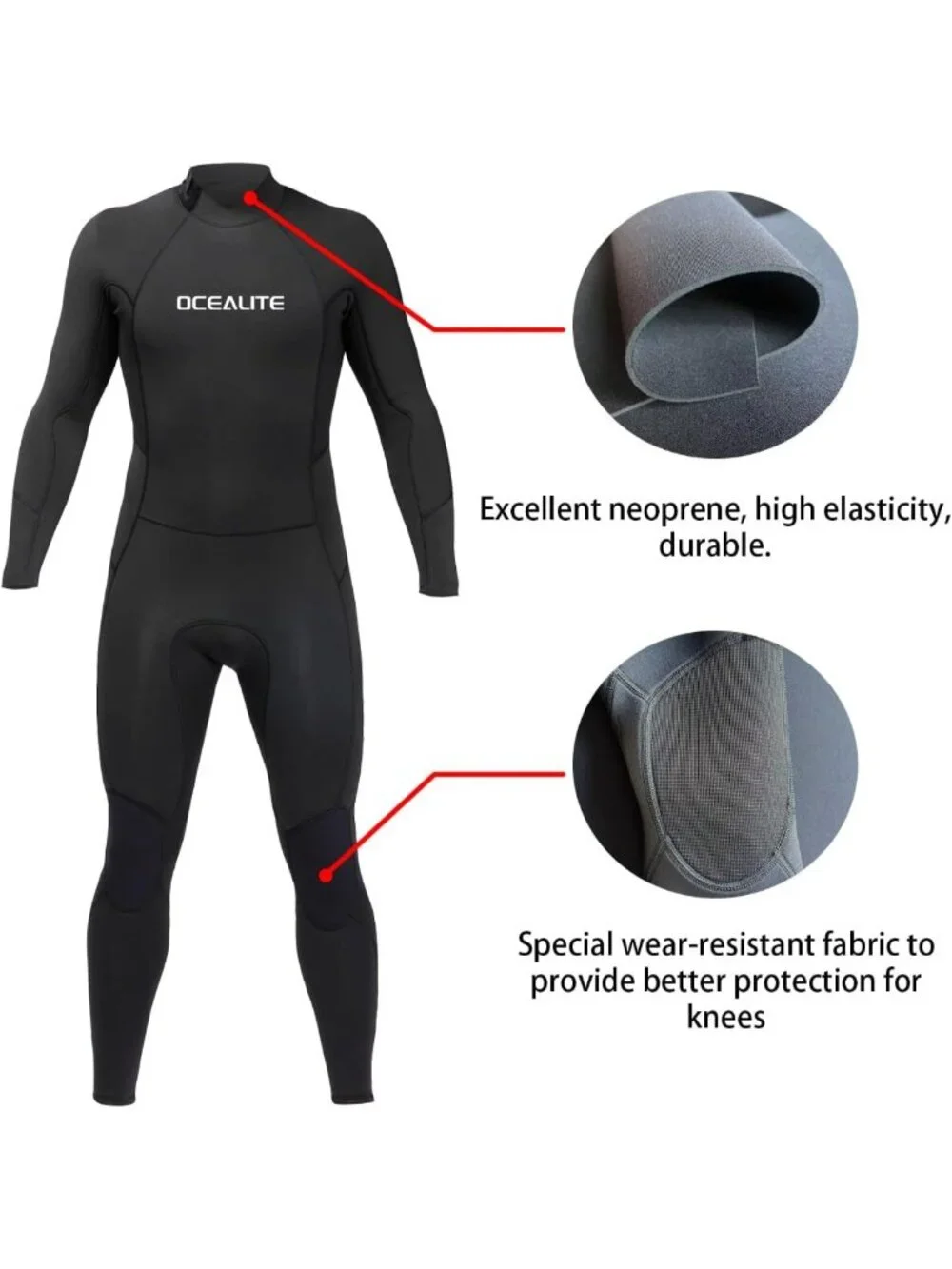 Premium Neoprene Full Wetsuits 5/4mm 4/3mm 3mm for Diving, Snorkeling, Surfing